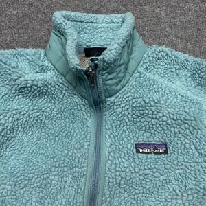 Patagonia Synchilla Retro-X Sherpa Jacket Women's Small Teal Full Zip Pockets